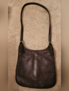 Relativity Dark Brown Leather Messenger Crossbody Bag